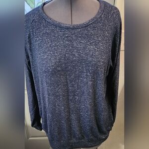 Buffalo David Bitton Blue Woman Heathered Long Sleeve Top